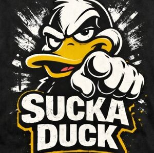 Graphic Black Hoodie with Duck Design